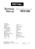 Rotel RCD-990 - Technical manual 